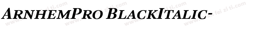 ArnhemPro BlackItalic字体转换